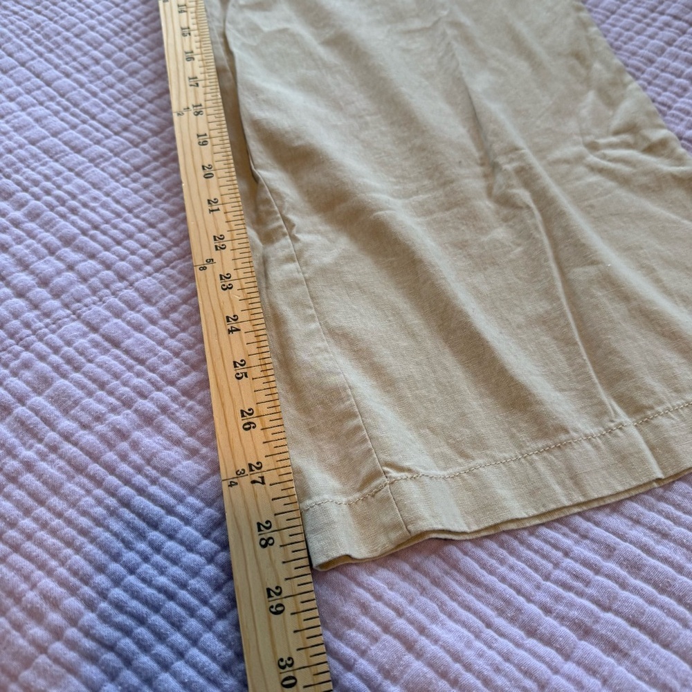 Max Studio Women's Wide-Leg Drawstring Linen Cotton Pants - Beige - Picture 7 of 10